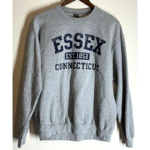 Gildan Heavy Blend Sweatshirt Men L Gray Fleece ESSEX 1852 connecticut